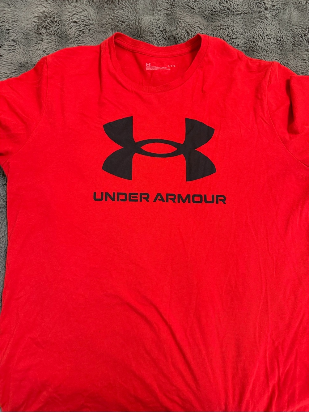 Under Armour Red Short Sleeve Tee with Black Logo